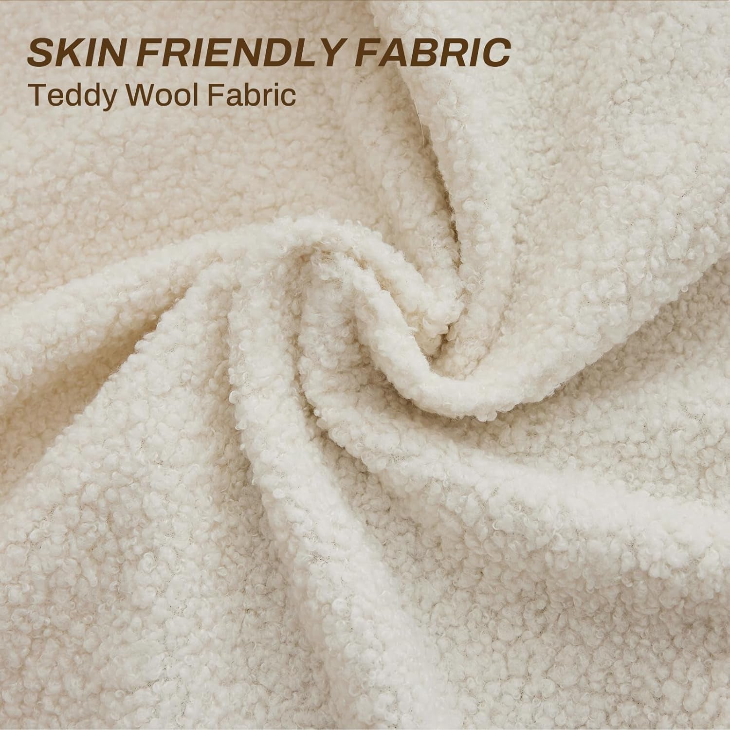 80'' Sofa Couch for Living Room, Mid Century Modern Loveseat Sofa with Side Pocket, 3-Seater Couches for Bedroom, Apartment, Office, Teddy Wool White