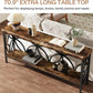 70.9-Inch Narrow Sofa Table, Industrial Long Sofa Table behind Couch, Entry Console Table with Storage for Entryway, Living Room, Foyer, Unique Design, Rustic Brown | Narrow, Industrial, Long, Entry Console Table, with Storage