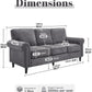 3 Seater Couch, Mid Century Modern Sofa with Rolled Arms and Deep Seats, Fluffy Comfort for Living Room, Apartment, Easy Assembly, Gray