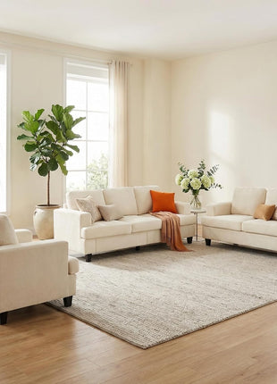 Chic 6-Piece Chenille Sectional Sofa Set for Comfortable Gatherings and Modern Living Decor