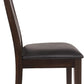 Haddigan Faux Leather Cushioned Rake Back Dining Chair, 2 Count, Dark Brown