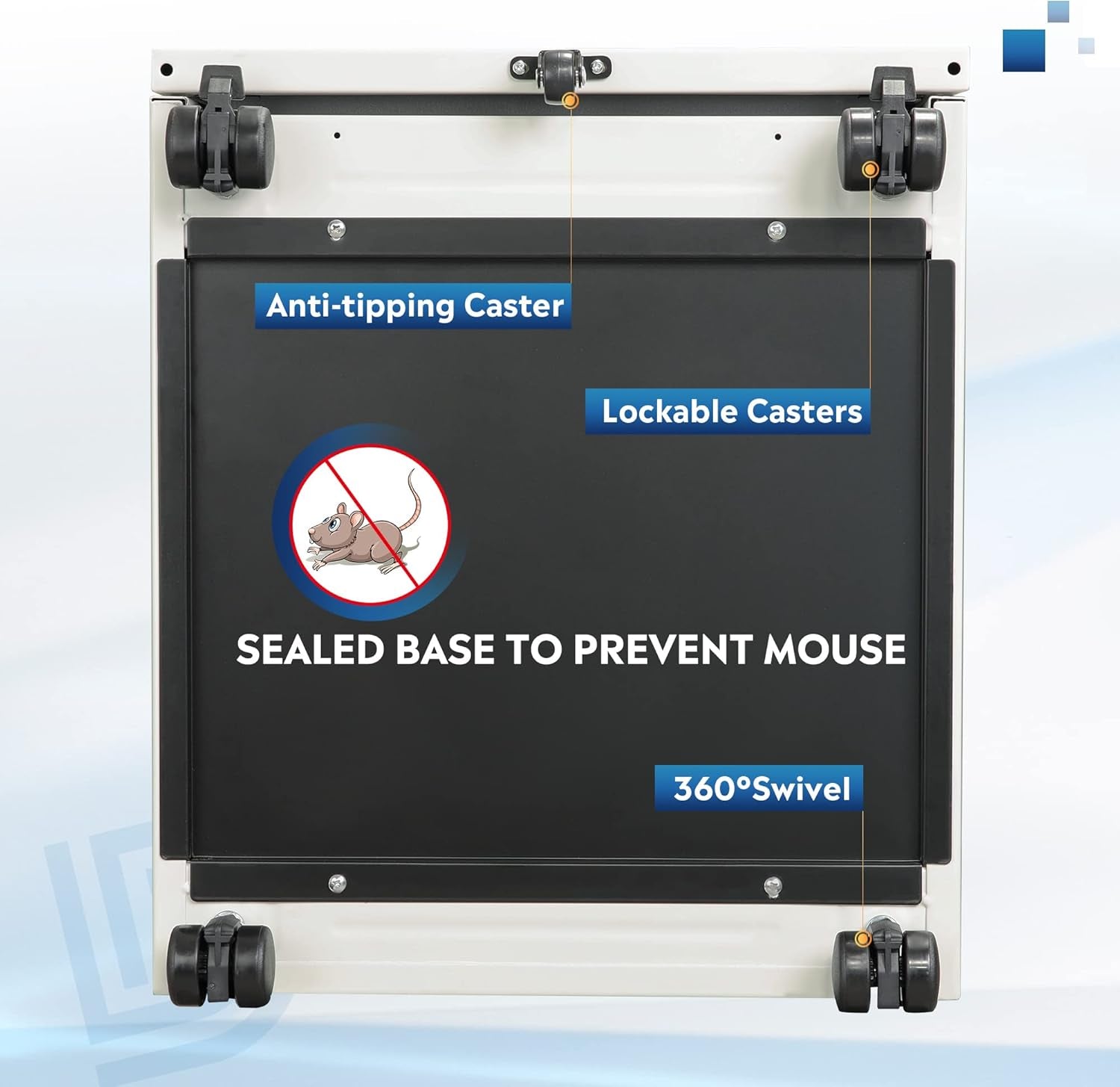 3 Drawer Mobile File Cabinet with Lock, under Desk Metal Filing Cabinet for Home Office/Legal/Letter/A4 File, Fully Assembled except Wheels, White