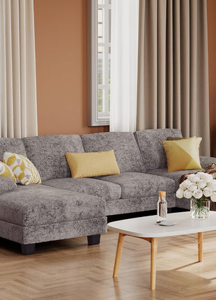 Cozy U-Shaped Grey Sectional Sofa for Enhancing Your Living Room Experience with Family and Friends