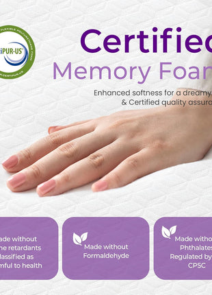 8-Inch Medium Firm Cooling Gel Memory Foam Mattress - CertiPUR-US Certified, Pressure Relief, Removable Cover, Fiberglass-Free, Conveniently Packaged in a Box