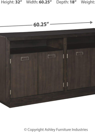 Hyndell 60.13" Contemporary Dark Brown Buffet Cabinet and Server