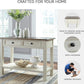 Bolanburg Farmhouse Rectangular Two Tone Sofa Table, Antique Cream