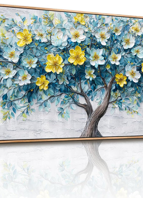 Tree of Life Framed Wall Art - Large Floral and Nature Prints for Contemporary Home Decor, 20" x 40