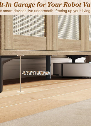 48" Rattan Buffet Cabinet with Adjustable Shelves - Modern Sideboard Console Table for Kitchen, Living Room, Entryway, and Dining Room