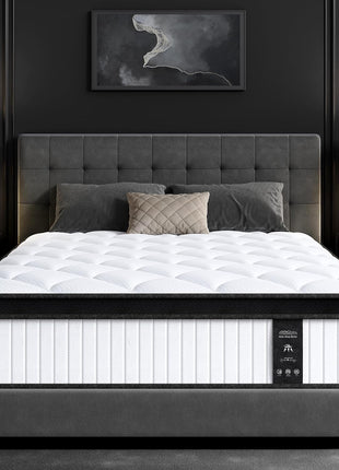 12-Inch Queen Mattress in a Box Featuring Memory Foam and Individual Pocket Springs for Superior Motion Isolation, Pressure Relief, Medium Firm Comfort, and Breathable Cooling Sleep Experience