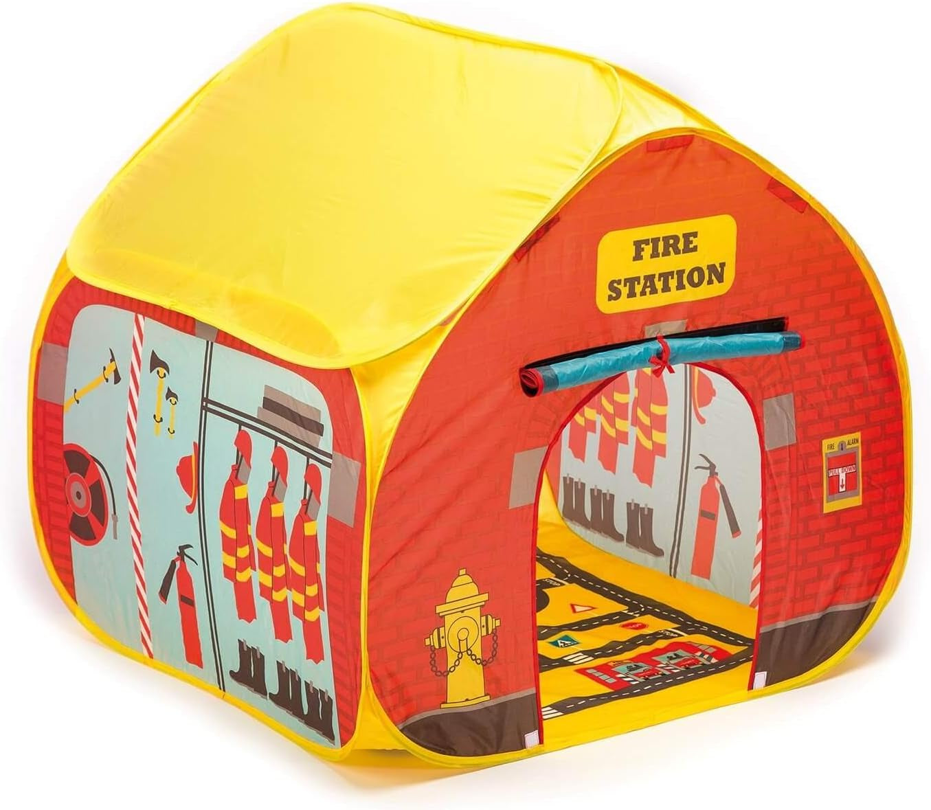 Fun2Give Pop-It-Up Firestation Tent with Streetmap Playmat Playhouse