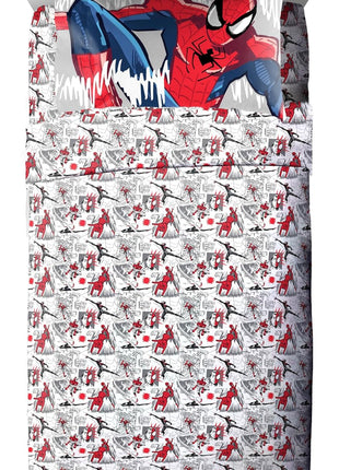 Spiderman Twin Bedding Set - 5 Piece Comforter Set with Sheets and Pillow Covers, Soft and Cozy Black Design for Stylish Kids' Room Decor