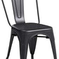 | Metal Dining Chairs | Set of 4 | Black | Stackable Tolix Side Chairs with Backrest | Scratch-Resistant | Non-Slip Feet | Indoor/Outdoor Use | 330 Lbs Capacity | for Kitchen & Restaurant