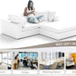 Modular Sectional Cloud Sofa Couch,L Shape 2 Seaters with Chaise Modern down Filled Sofas Detachable Couch Cushion Covers Couches for Living Room Office Apartment,White