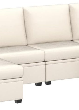 Modular U-Shaped Sectional Sofa with Storage, Convertible Design, High-Quality Soft Foam Cushions, Comfortable Seating for 6, Beige