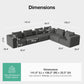 141" Modular Sectional Sofa, Modern Cloud Sectional Couch with Smarts Coil® Support, L-Shape Boneless Couch for Living Room Apartments, No Assembly Required, Dark Gray (6 Seater Standard)
