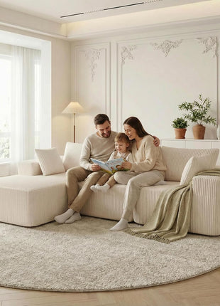 108" Modular Cloud Sectional Sofa with Left-Facing Chaise, Upholstered Deep Seat Sectional Couch for Living Room and Bedroom, No Assembly Required (Beige)