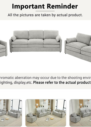 2-Piece Chenille Sofa Set for a Comfortable and Inviting Living Room Experience