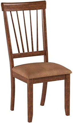 Berringer Spindle Back Dining Chairs (Set of 2) by Signature Design by Ashley – Rustic Light Brown Finish with Upholstered Cushioned Seats