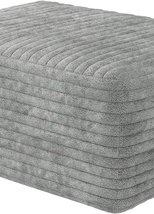 37.4" Plush Corduroy Ottoman - Upholstered Cloud Ottoman for Modular Sectional Couches, Compressed Memory Foam, No Assembly Required, Grey