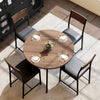 round Dining Table Set for 4, Kitchen Table and Chairs for 4, Dining Room Circle Dinner Pedestal Table, Solid Metal Frame,Space Saving Wood Small Kitchen & Dining Room Furniture,Walnut