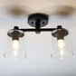 2-Light Semi Flush Mount Ceiling Light, Industrial Pendant Lighting Fixture with Glass Shade, Ceiling Chandelier Lamp for Hallway Loft Kitchen Bar