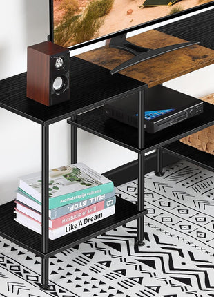 50-Inch Black Entertainment Center with Storage for 32 to 50-Inch TVs - Versatile Console Table for Living Room, Bedroom, and Office