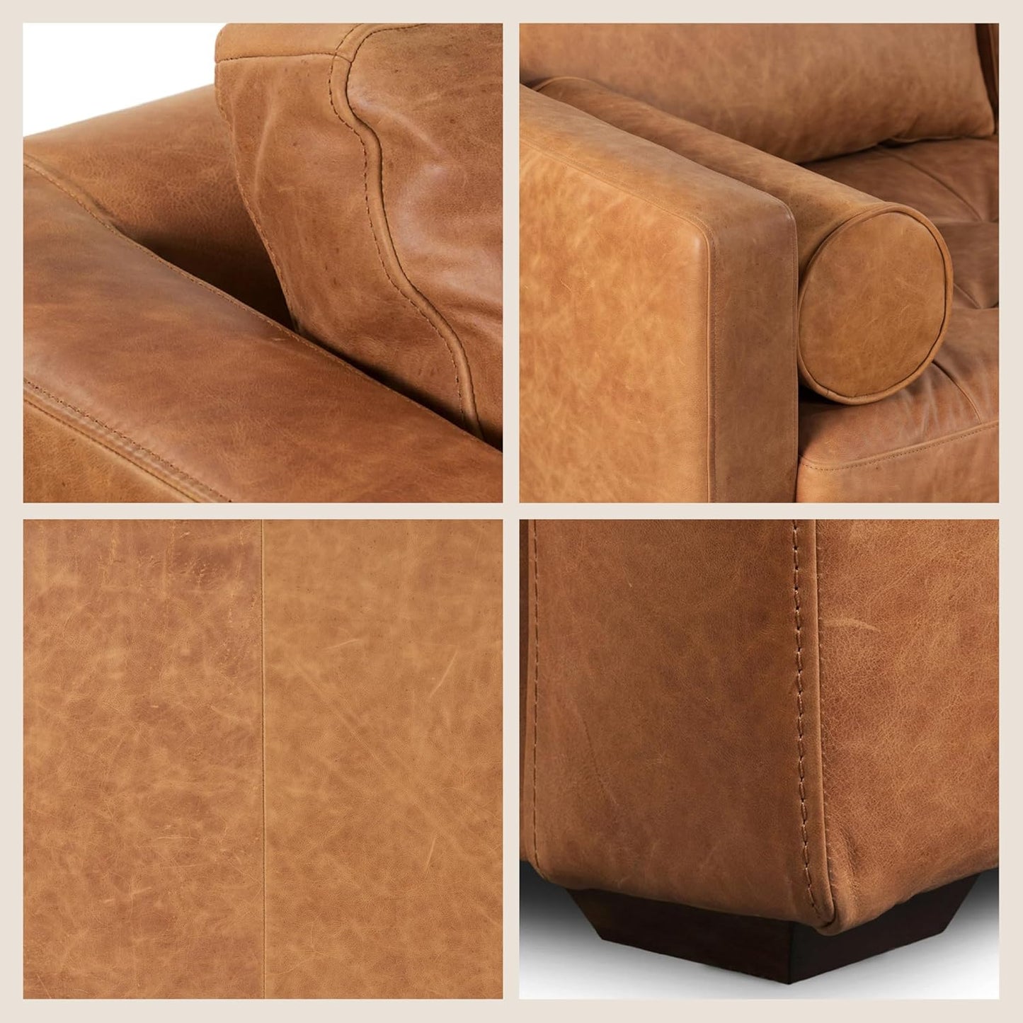 Napa 82" Leather Pull‑Out Sleeper Sofa – Full‑Grain Italian Leather Upholstery,Tri‑Layer Mattress & Storage Console –Sophisticated Multi‑Functional Sofa Bed for Living Rooms & Guest Spaces