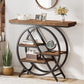 Console Table, 40-Inch Entryway Table with Storage Shelves, 4-Tier Industrial Hallway Sofa Table with Geometric Metal Frame, Accent Table for Living Room, Entryway, Rustic Brown