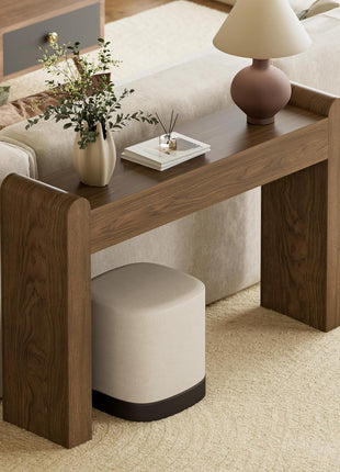 47-Inch Arc Console Table - Elegant Wooden Entryway Table for Living Room, Hallway, and Home Decor