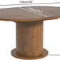 43.3 Inch 59 Inch Adjustable Size round Dining Table for 4 6, Unique Design Modern Farmhouse Kitchen Table, Circle Dining Tables with Wood Strip Base for Kitchen Living Room (Walnut)
