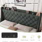 Queen Bed Frame with 4 Storage Drawers, Upholstered Storage Bed with Charging Station, Tufted Wingback Headboard, No Box Spring Needed, Dark Grey