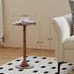 Round Side Table, Modern Drink Table for Small Spaces, Small End Table with Solid Wood Leg for Living Room, Bedroom, Corners, and Office (Rustic Brown)