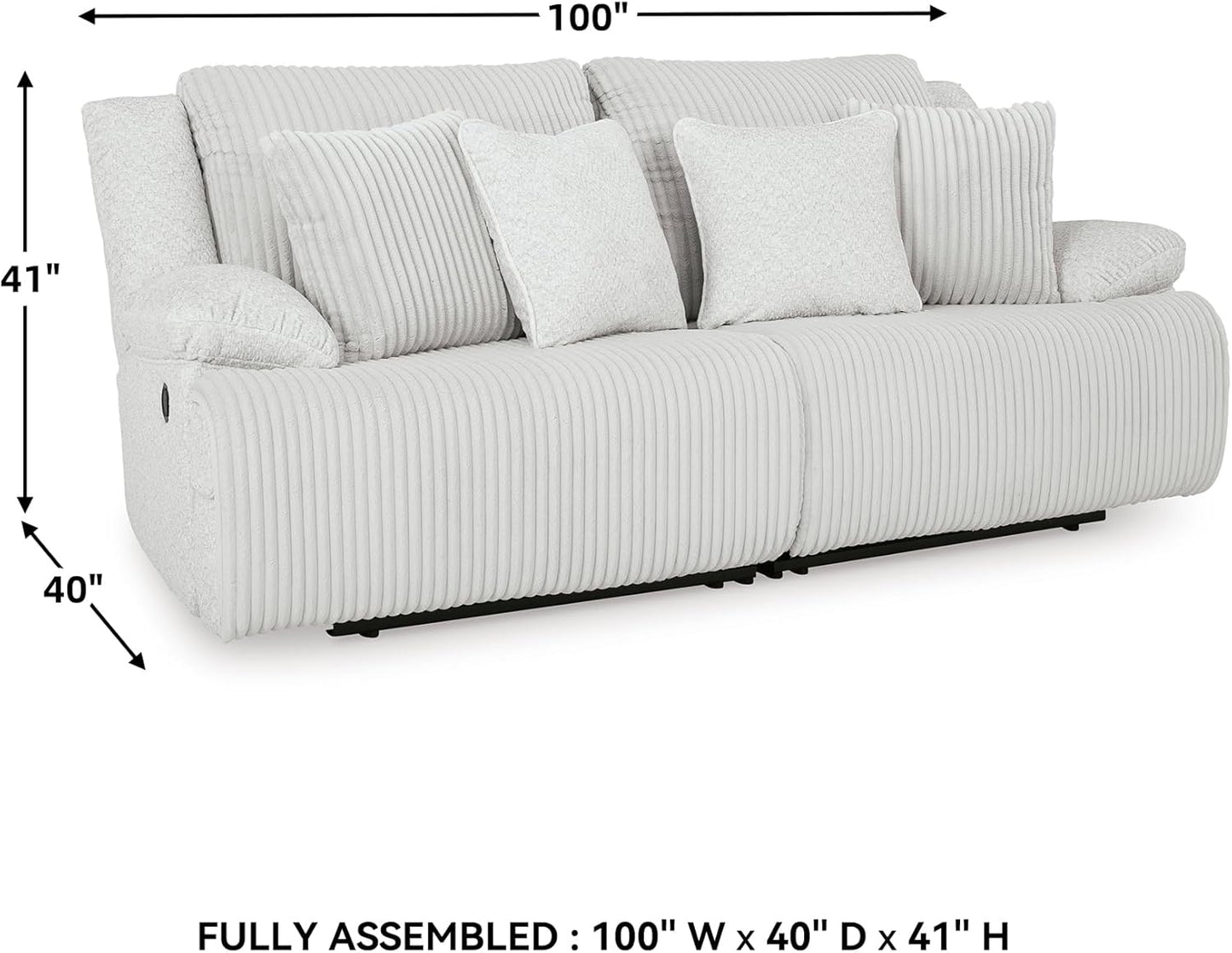 Top Tier Coastal 2-Piece Reclining Sectional Loveseat with 4 Accent Pillows, Light Gray