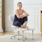 Ergonomic Cross Legged Chair with Wheels,360° Swivel Meditation Chair,Adhd Chair, Criss Cross Desk Chair with Lumbar Support and Adjustable Stool, Flexible Design for Fidgety Sitters, Ivory