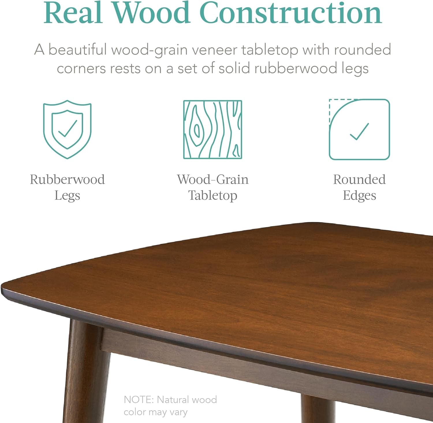 5-Piece Dining Set, Compact Mid-Century Modern Table & Chair Set for Home, Apartment W/ 4 Chairs, Padded Seats & Backrests, Wooden Frame - Walnut/Light Gray