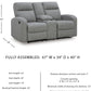 Carrigan Lane Classic Manual Pull Tab Dual Sided Reclining Loveseat with Console and Storage, Gray