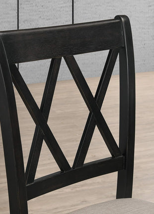 Windvale Set of 2 Black Fabric Upholstered Dining Chairs