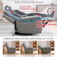 Air Leather Power Recliner Sofa Set with LED, Reclining Living Room Furniture Sets, Power Recliner Couch Set with USB Ports for House/Home Theater (Light Grey, Sofa+Loveseat+Chair)