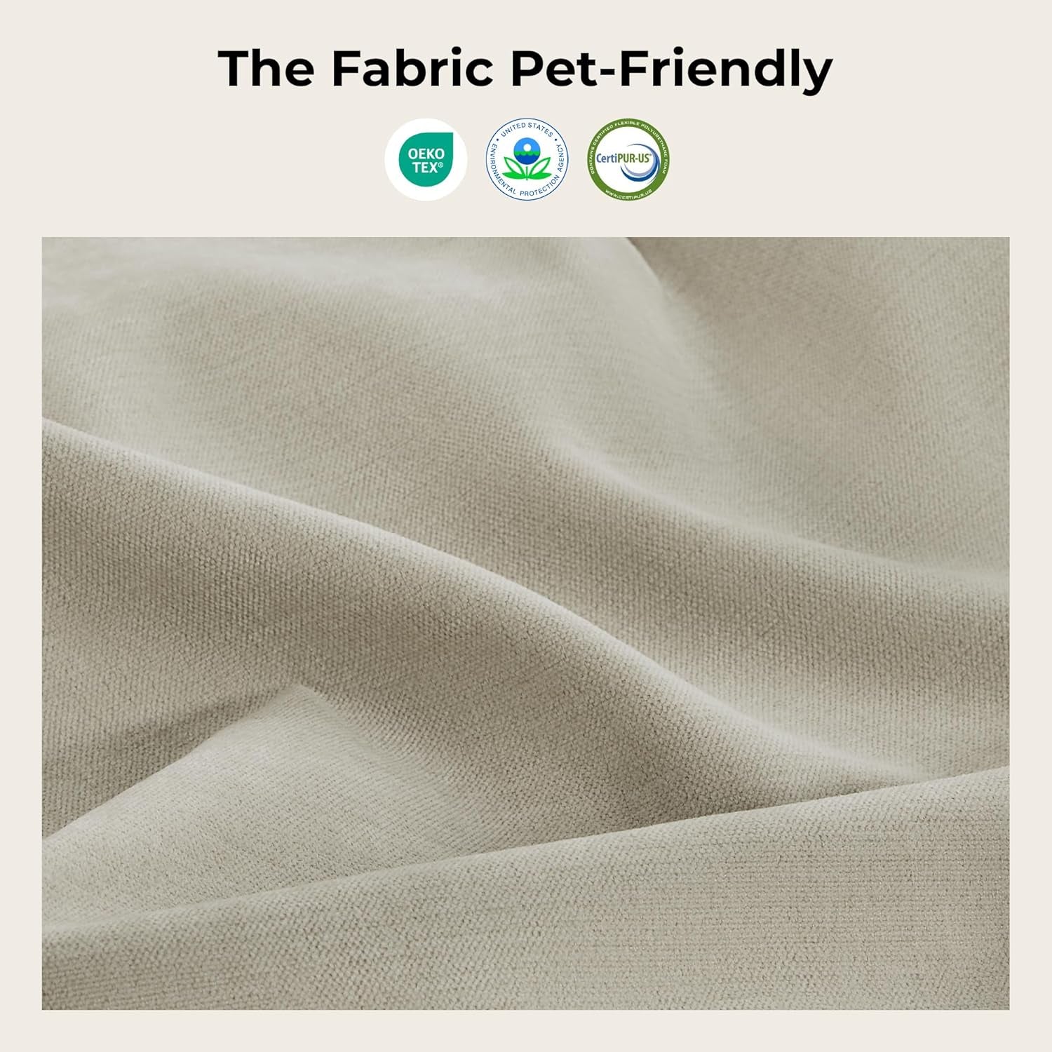 Modular Sectional Loveseat Sofa with Ottoman, Modern Cloud Couch for Living Room and Apartment, 2 Seat Extra Comfty Sofa, Removable Cover, 73.6 Inch Width, Classic Taupe