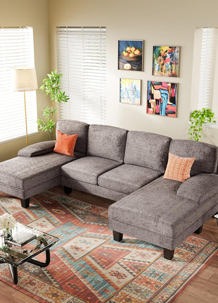 Modern Cloud U-Shaped Sectional Sofa – Ideal for Compact Living Spaces