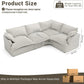 111” Oversized Modular Sectional Sofa, Comfy down Fill Cloud Couch, L Shaped 4 Seater Couches with Washable Cover, Convertible Sectional Couches for Living Room, Light Gray