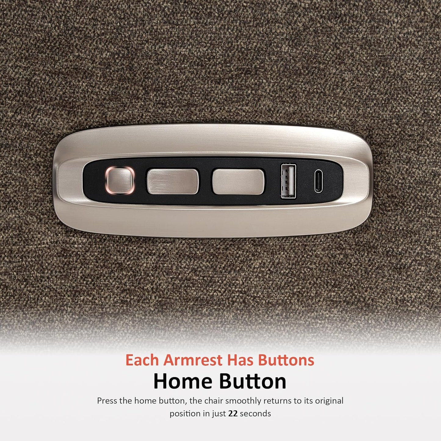 62.2'' Reclining Loveseat, Wall Hugger Power Loveseat Recliner Sofa with Adjustable Headrest, USB a & C Charge Ports, Wood Legs, for Living Room (Fabric Hl198M1)(Coffee)