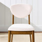 Dining Chairs Set of 2, Mid-Century Modern Upholstered Wood, Armless W/Seat Cushion, Padded Backrest - Walnut/Cream