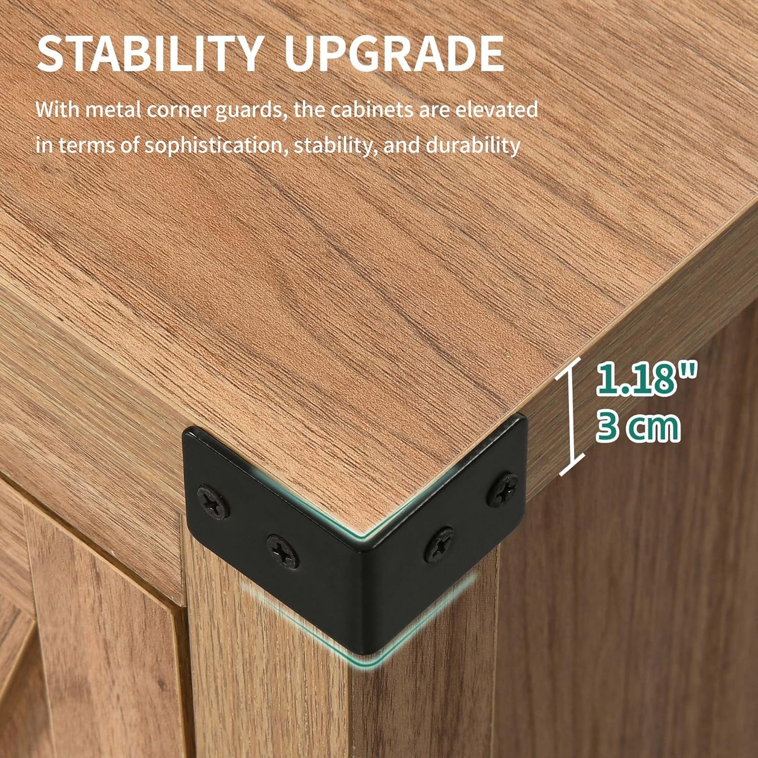 55'' Sideboard Buffet Cabinet with Storage, Farmhouse Large Coffee Bar Cabinet with Adjustable Shelf for Kitchen, Living Room, Oak