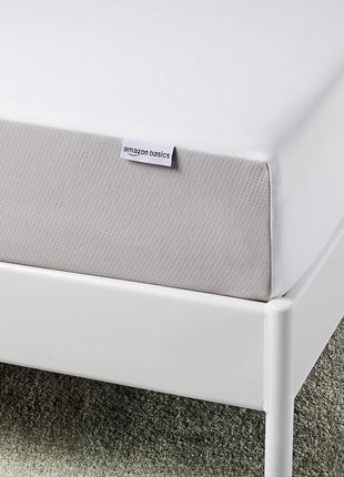 8-Inch Twin Memory Foam Mattress with Plush Comfort and Breathable Design, Body-Conforming, White/Grey