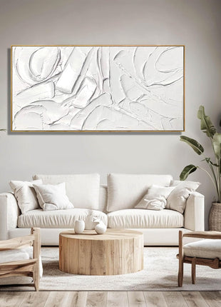Abstract Oil Painting on Framed Canvas - Maximalist Modern Wall Art for Kitchen and Office Decor, 24" x 48