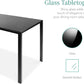 5-Piece Glass Dining Set, Modern Kitchen Table Furniture for Dining Room, Dinette, Compact Space-Saving W/Glass Tabletop, 4 Upholstered PU Chairs, Metal Steel Frame - Black
