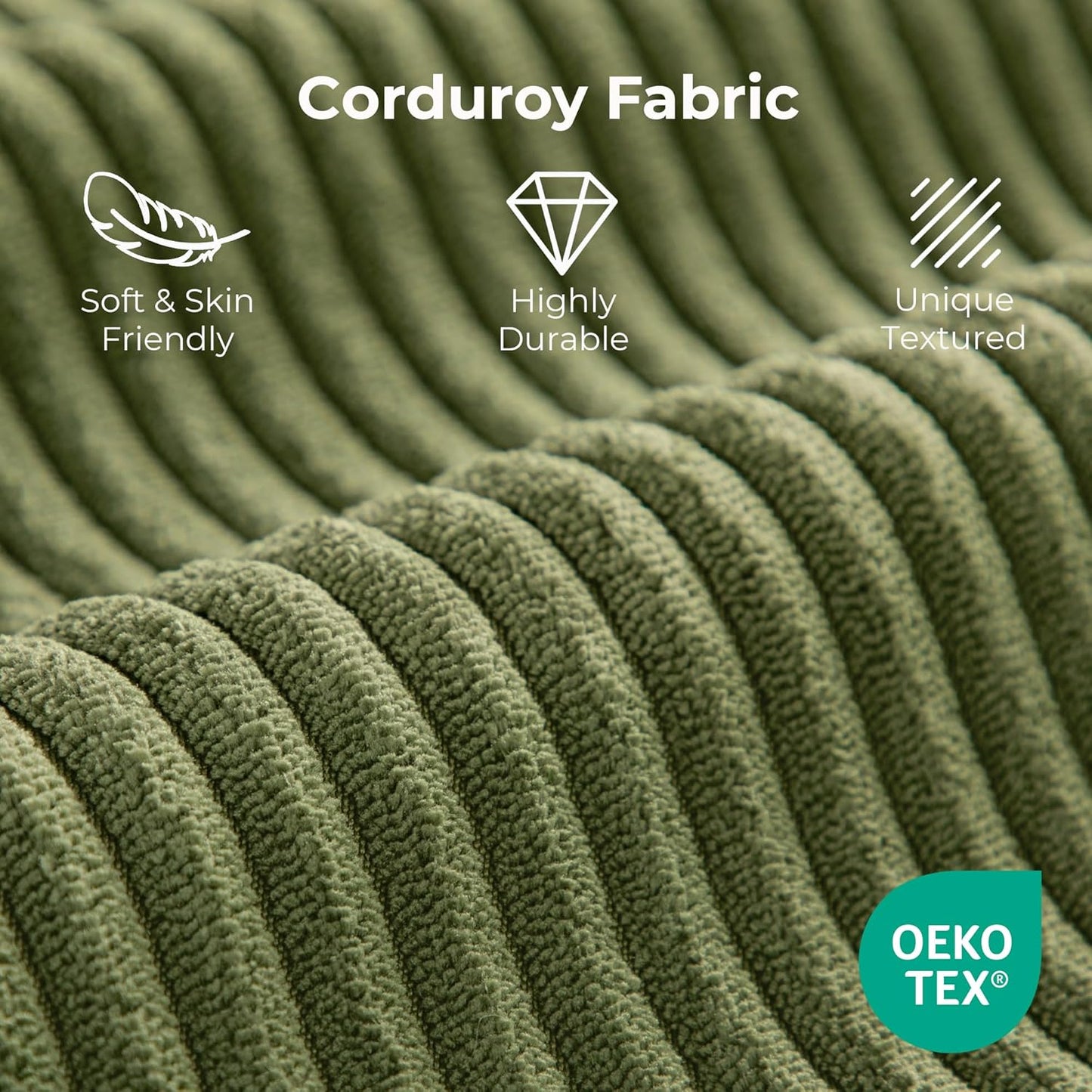 Convertible Sleeper Sofa Bed Floor Sofa 3-In-1 No Assembly, Foldable Mattress with Corduroy Upholstery Green, Lounge Loveseat Couch for Living Room Studio Guest Room