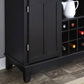 Buffet of Buffets Black Storage Hutch with Wood Top