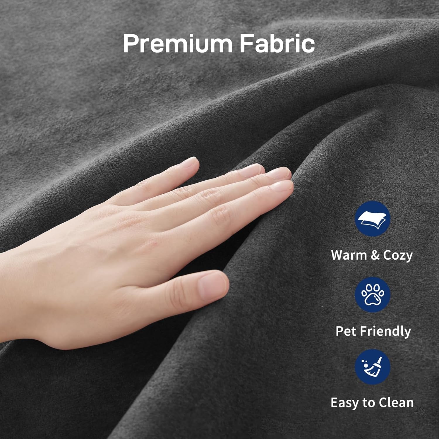 Cloud Modular Sectional Sofa, Comfy Boneless Couch for Living Room, Modern L-Shaped Couch with Reversible Chaise, Customizable Sleeper Sofa with Non Slip, No Assembly & Deep Seat, Dark Grey